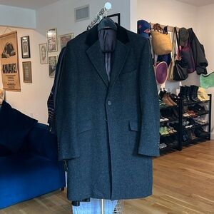 Paul Smith coat. Charcoal wool with black felt collar. 40/50/L